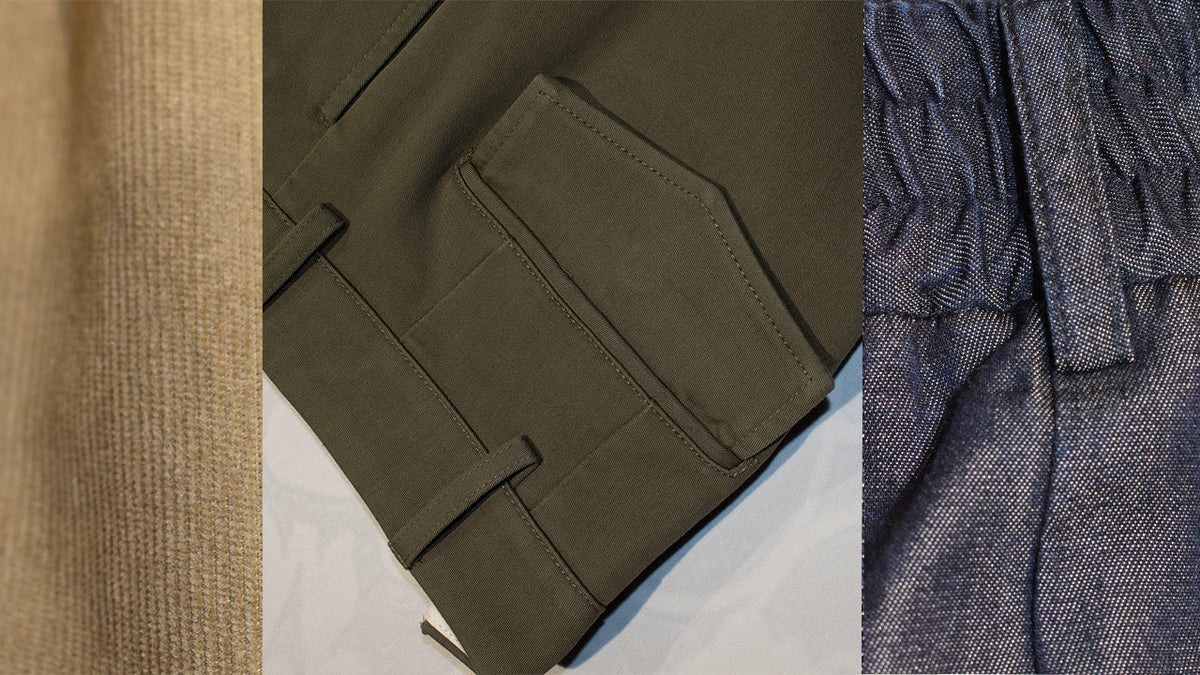 Lino, velluto a coste o twill: come scegliere il pantalone Valensia giusto
