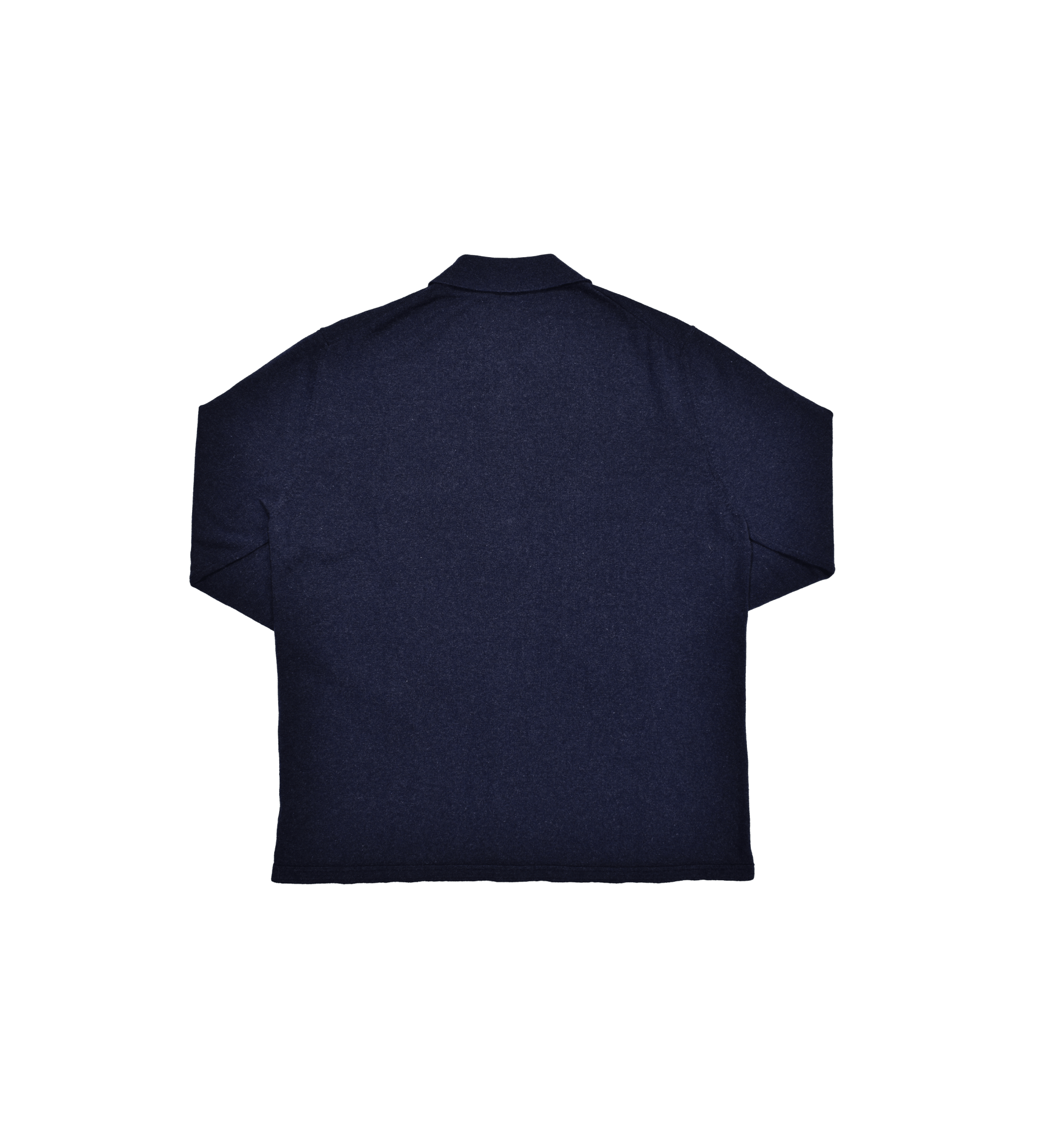 Camicia 100% cashmere blu mélange unisex dietro - valensia