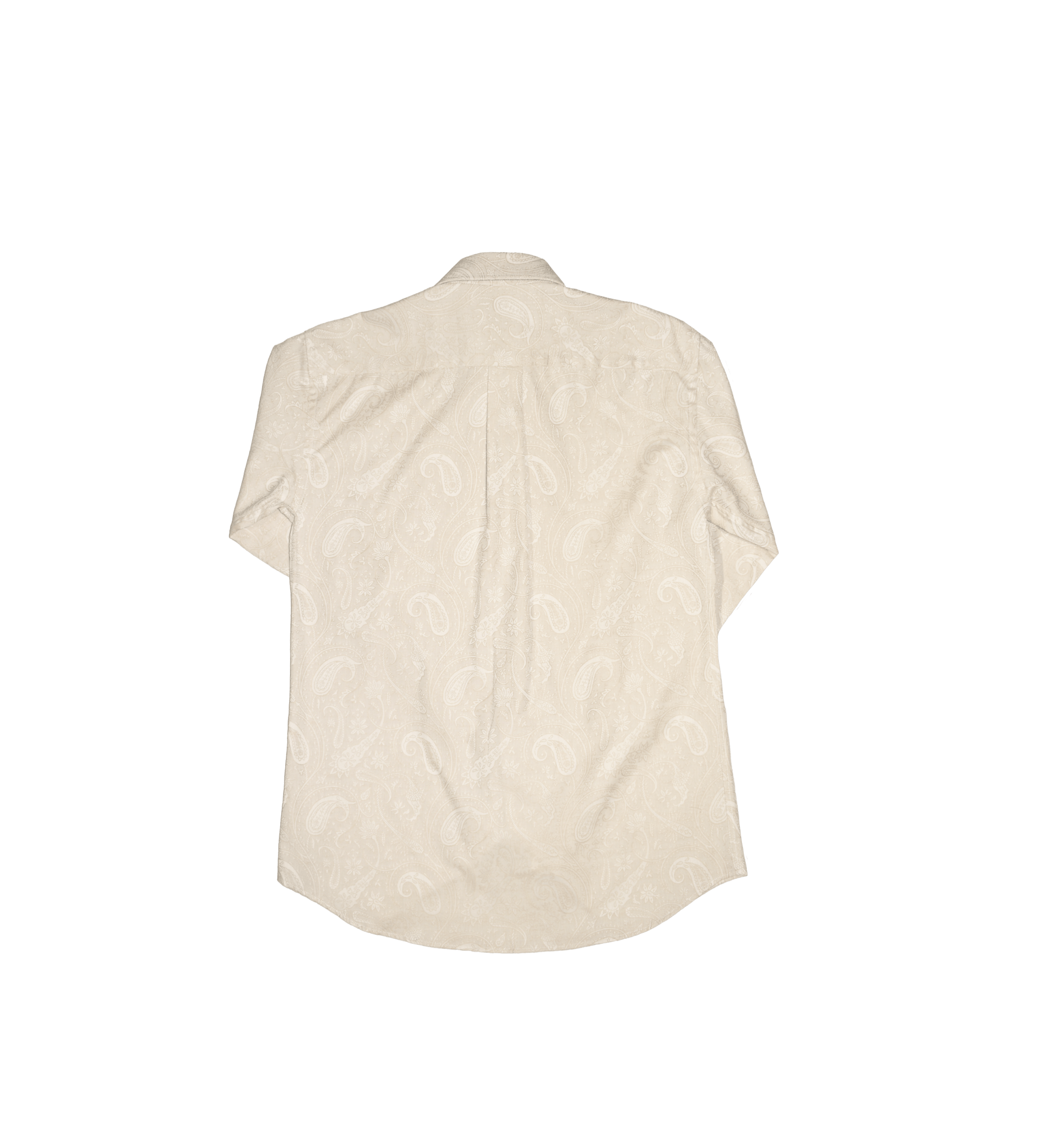 Camicia in jacquard giapponese beige cotone dietro- valensia