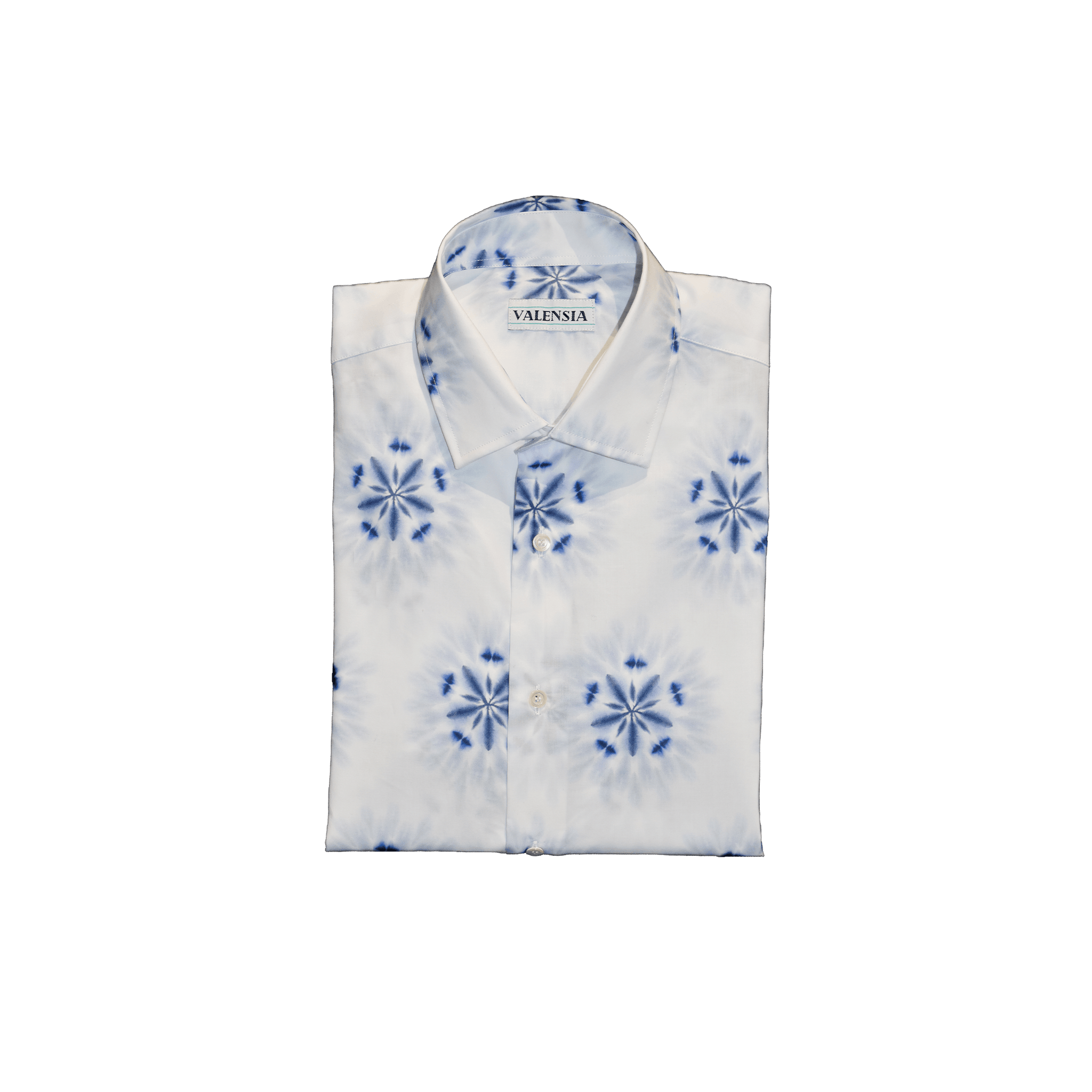 Camicia tie dye in cotone con bottoni in madreperla piegata- Valensia