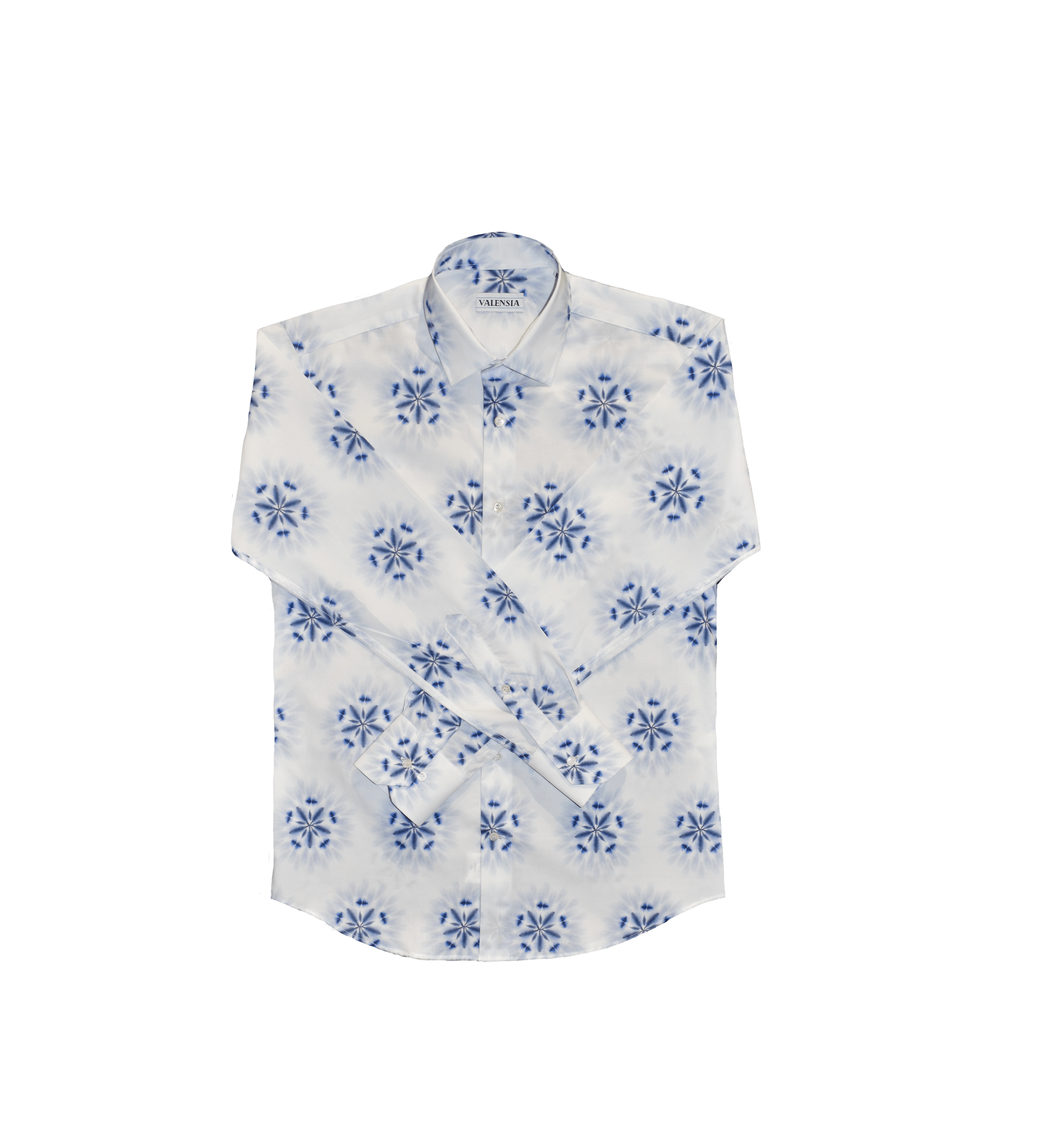 Camicia tie dye in cotone con bottoni in madreperla piegata - Valensia