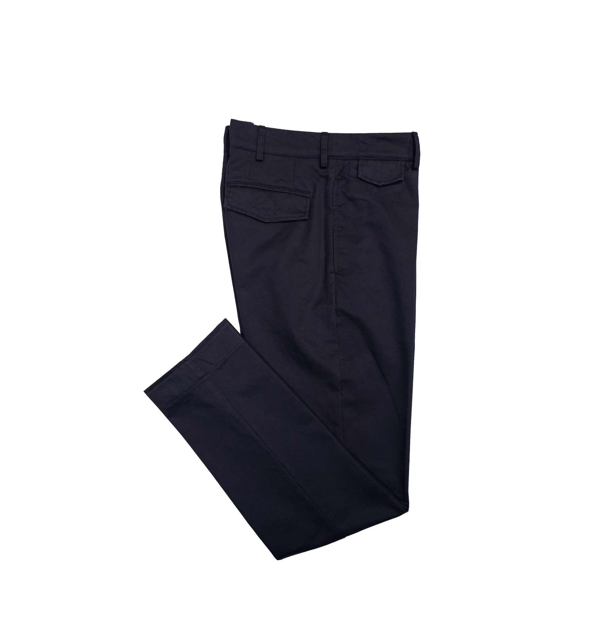 Pantalone uomo blu navy in twill di cotone dettaglio piegato dx- valensia