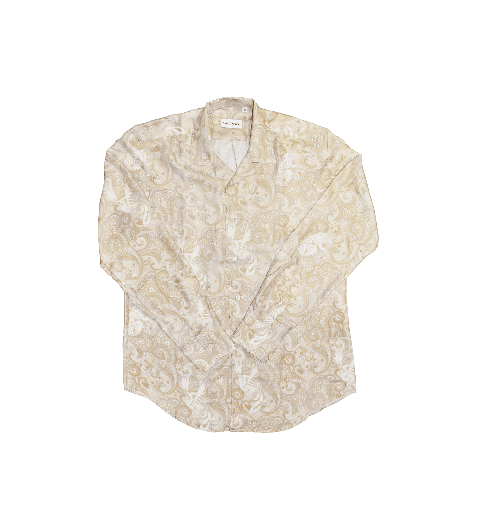 Camicia seta fantasia valensia beige - Valensia