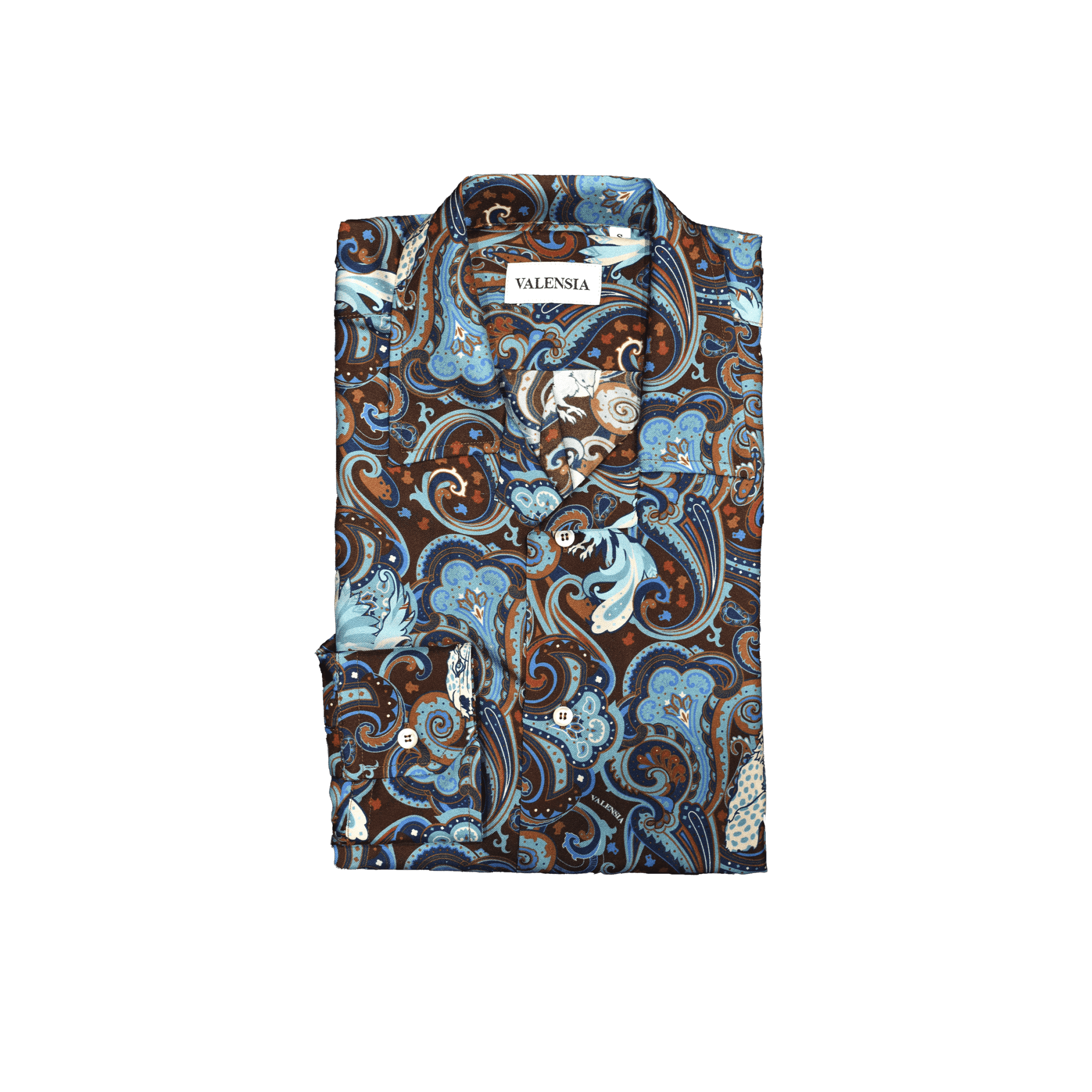 Camicia seta fantasia valensia blu - Valensia