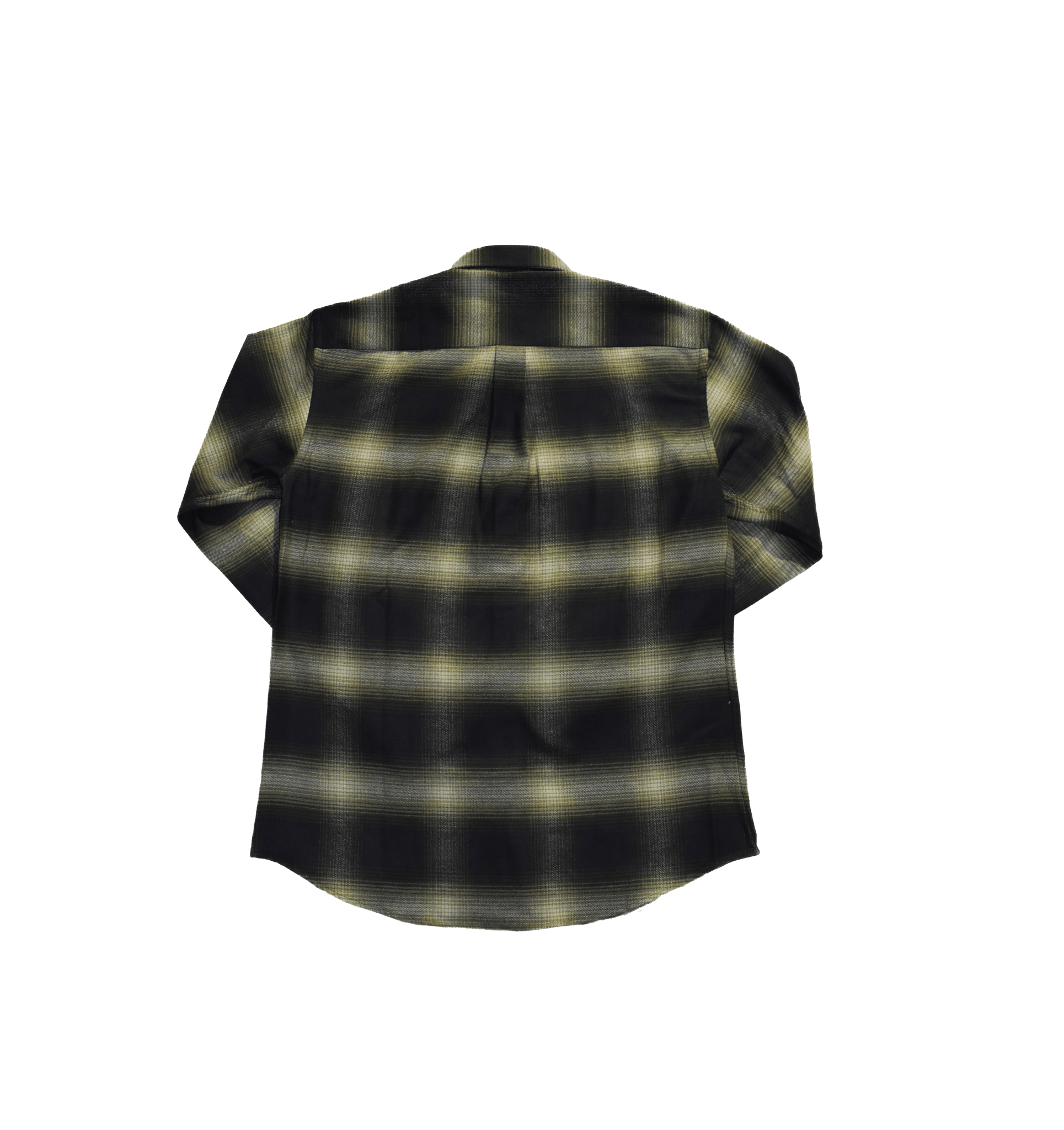 Camicia in flanella a quadri sfocati nero e verde dietro- Valensia
