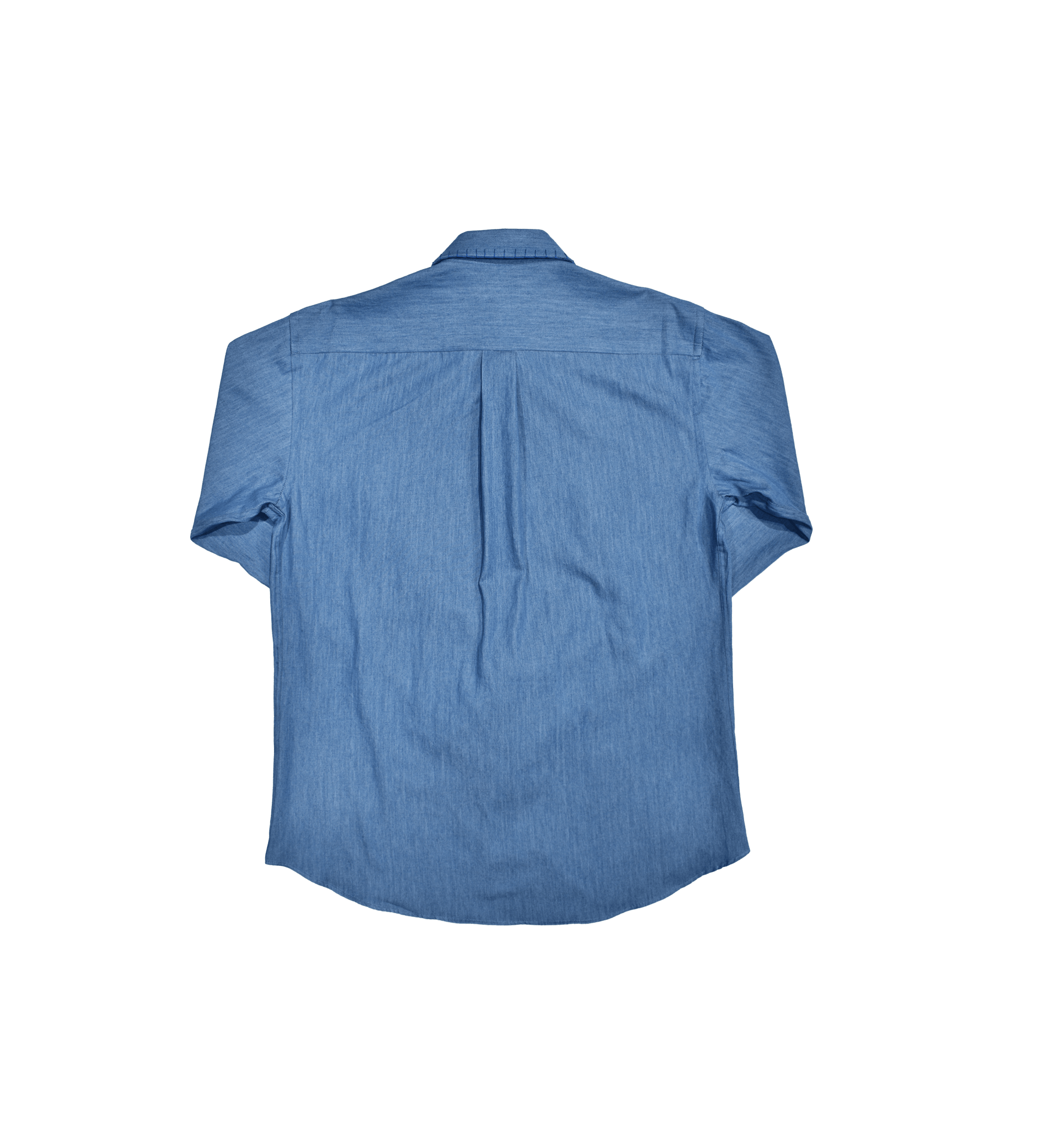 Camicia jeans denim washed con profili ricamati a mano dietro - valensia