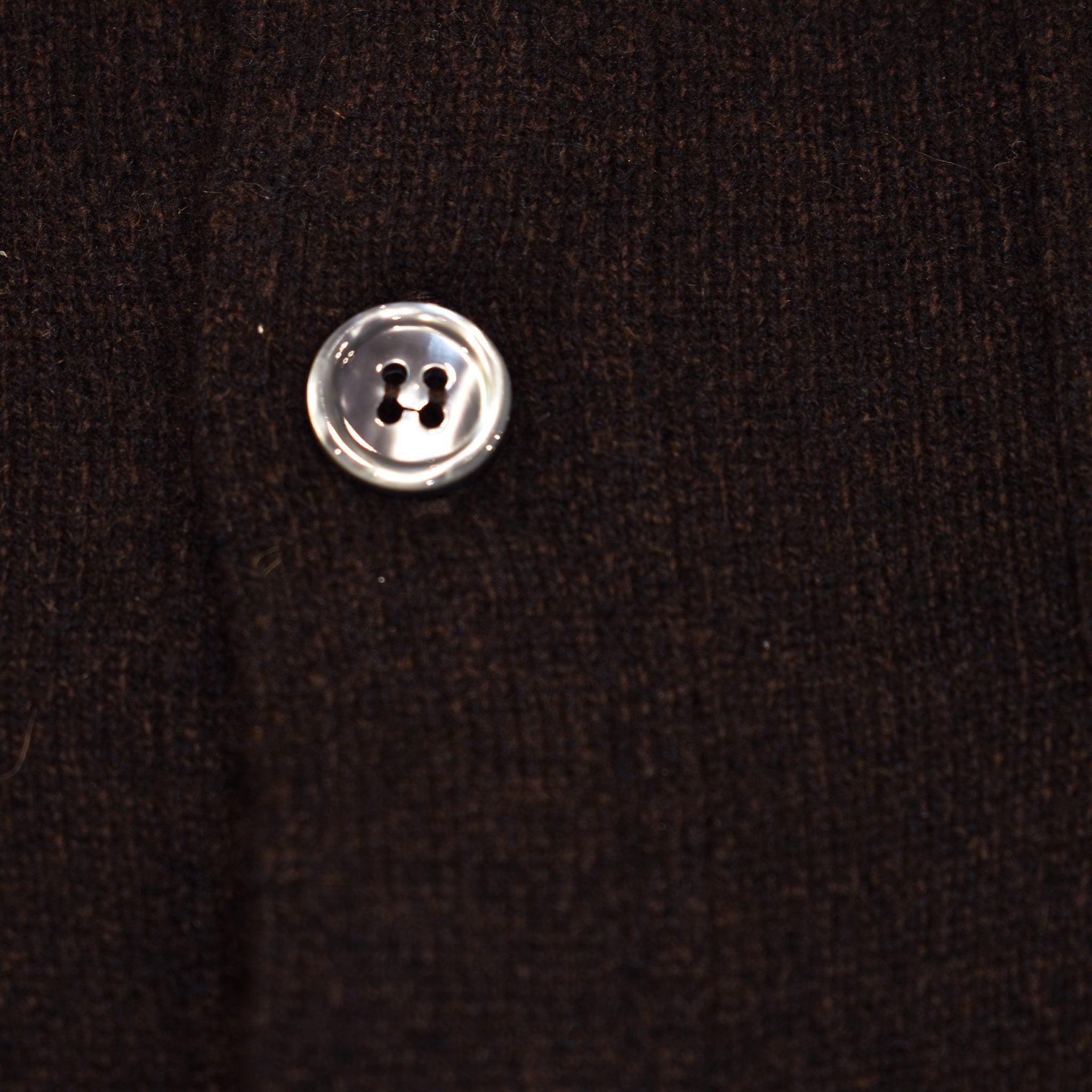 Camicia lana e cashmere marrone mélange unisex dettaglio bottone - valensia