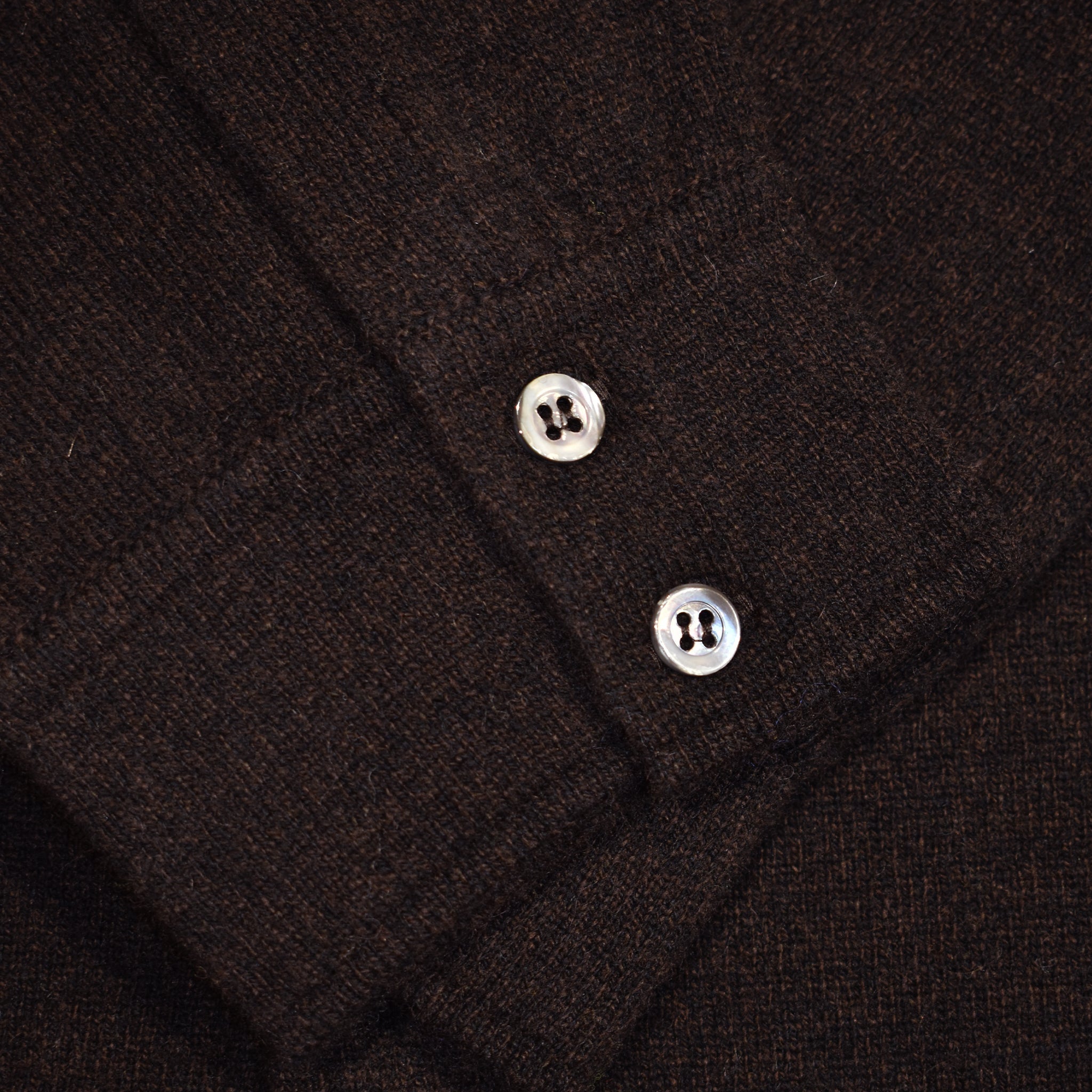 Camicia lana e cashmere marrone mélange unisex dettaglio polso - valensia