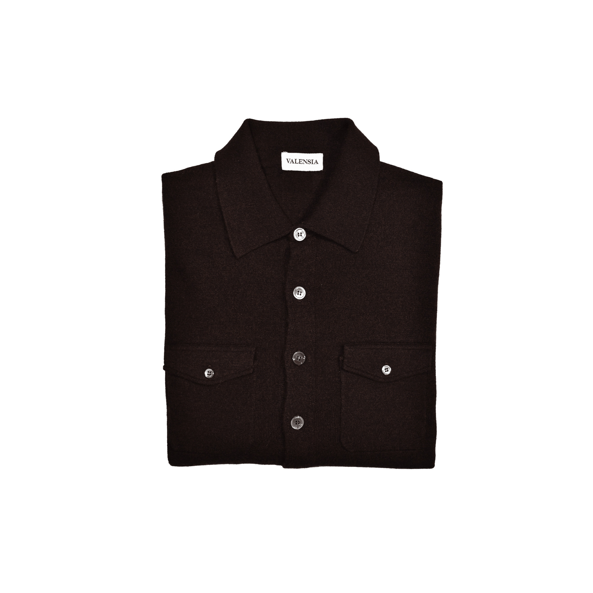 Camicia lana e cashmere marrone mélange unisex piegata- valensia