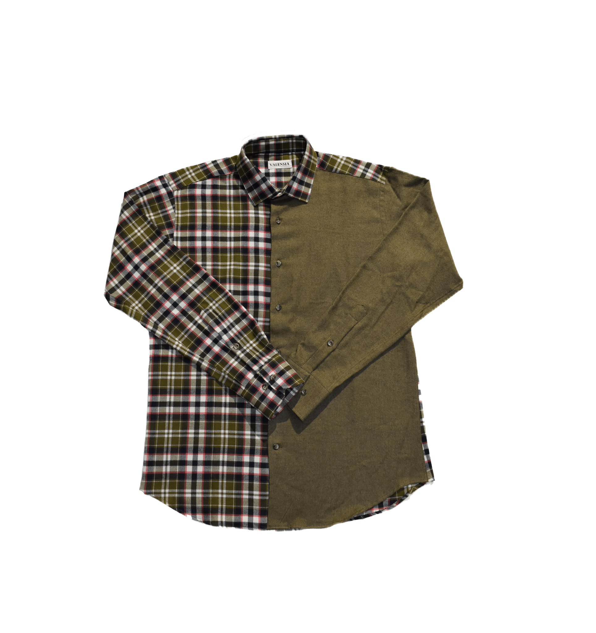 Camicia patchwork in flanella a quadri e resca  - valensia