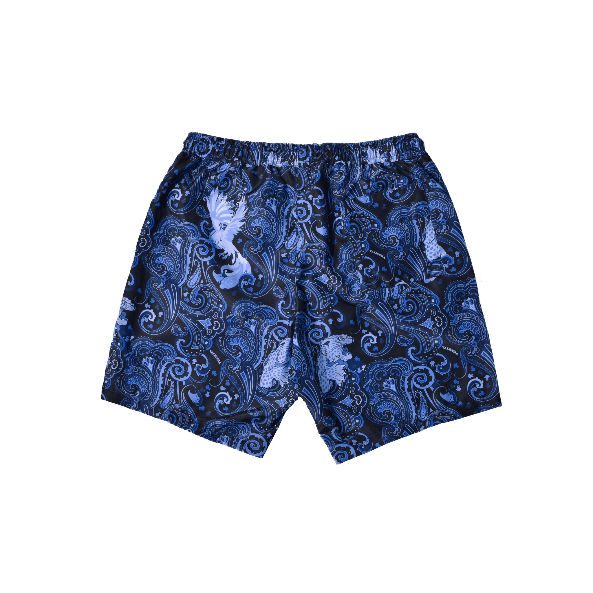 Costume da bagno in poliestere riciclato fantasia blu indietro- Valensia Moda