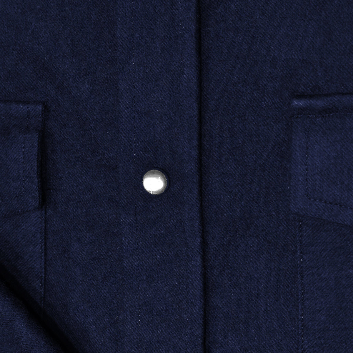 Camicia western in flanella di cotone blu mélange