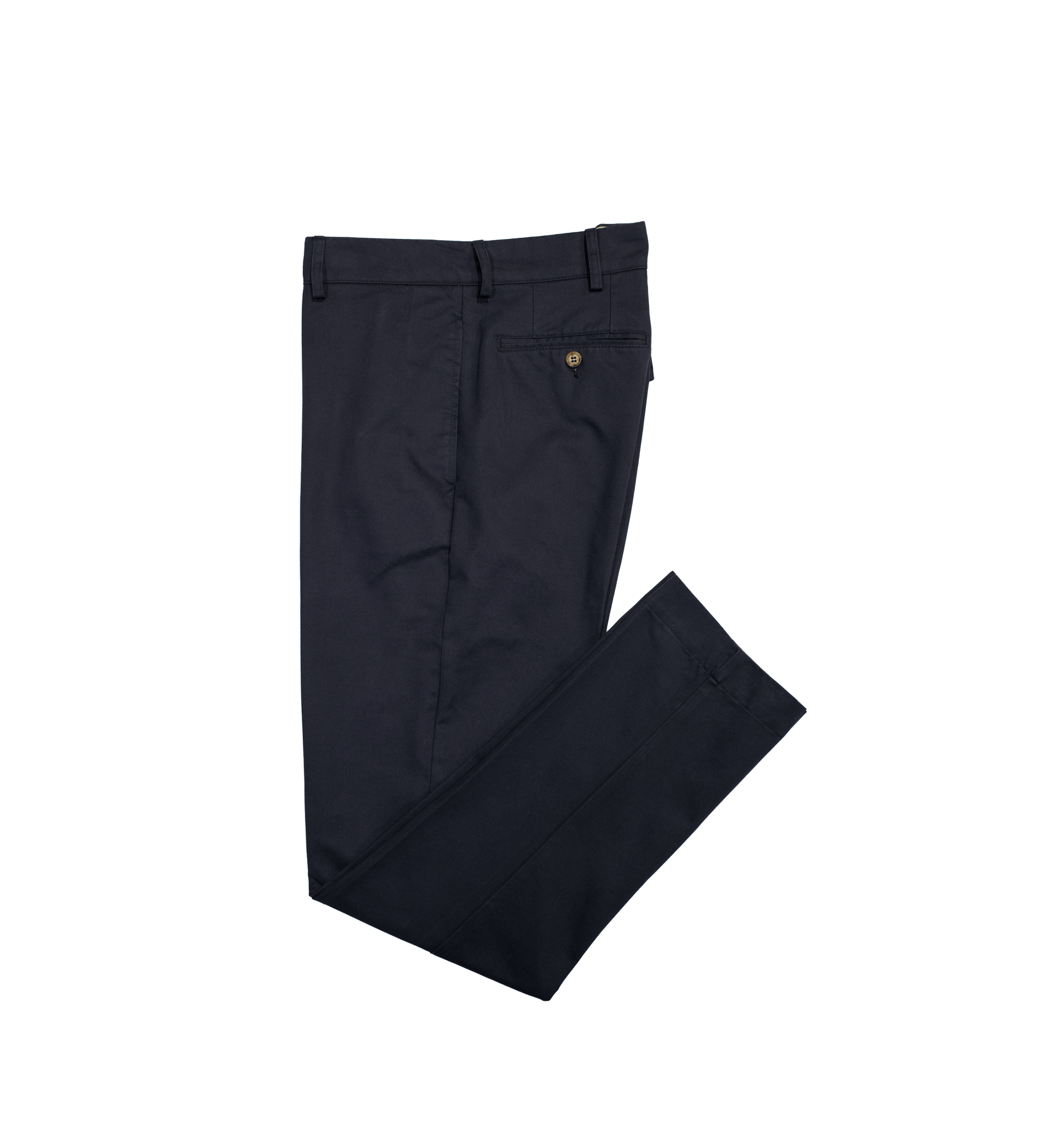 Pantalone uomo blu navy in twill di cotone piegato sx - valensia