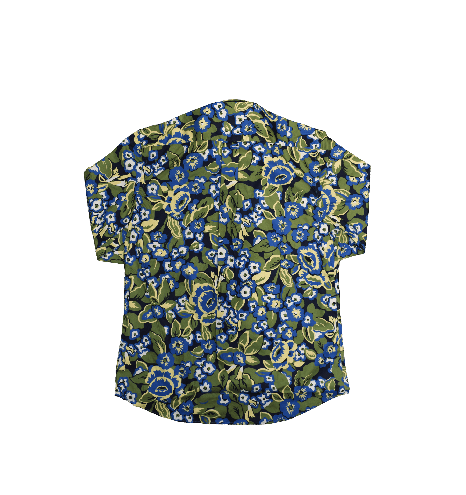 Camicia cotone fantasia floriage bluette e verde - Valensia
