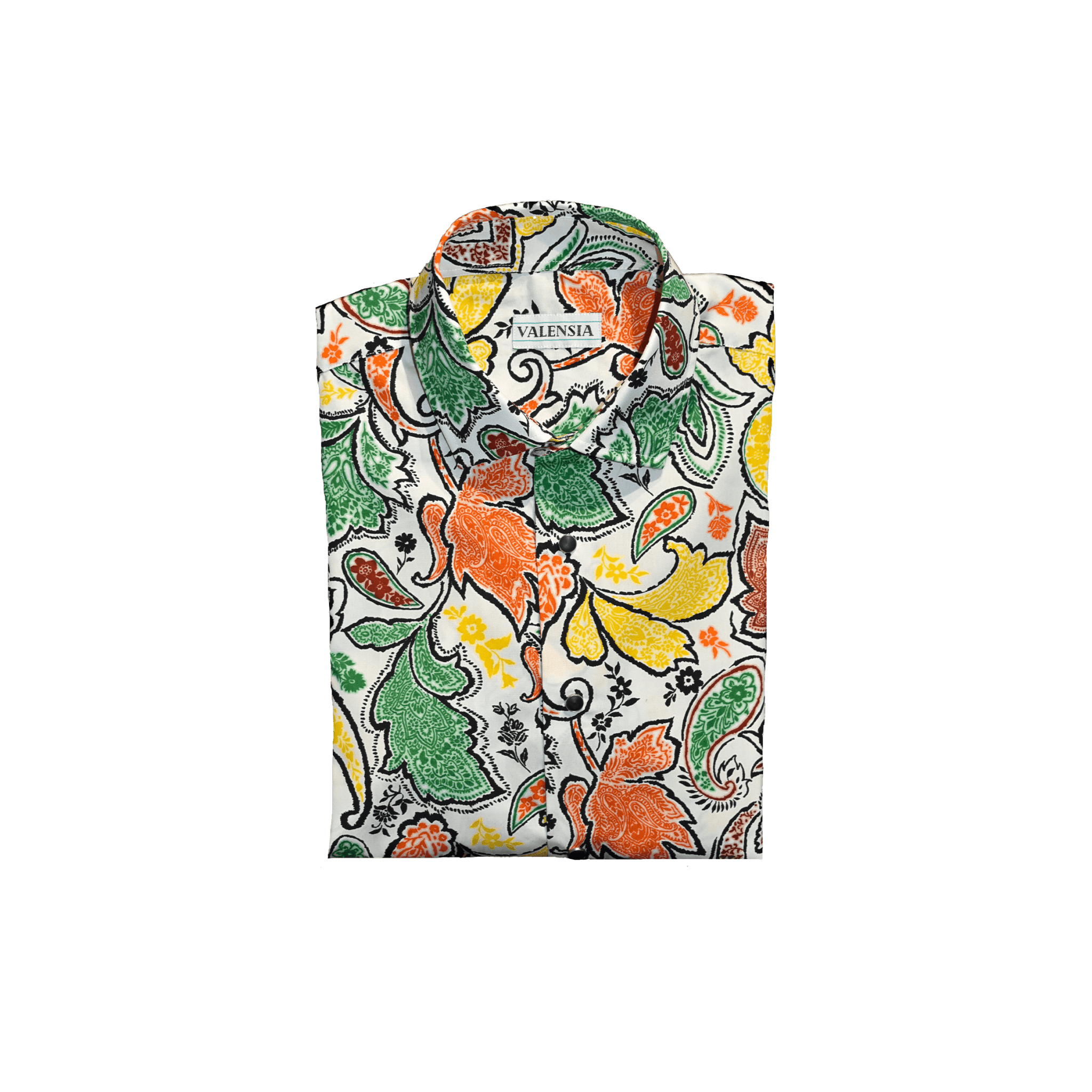 Camicia paisley con bottoni automatici sagoma davanti piegata - Valensia