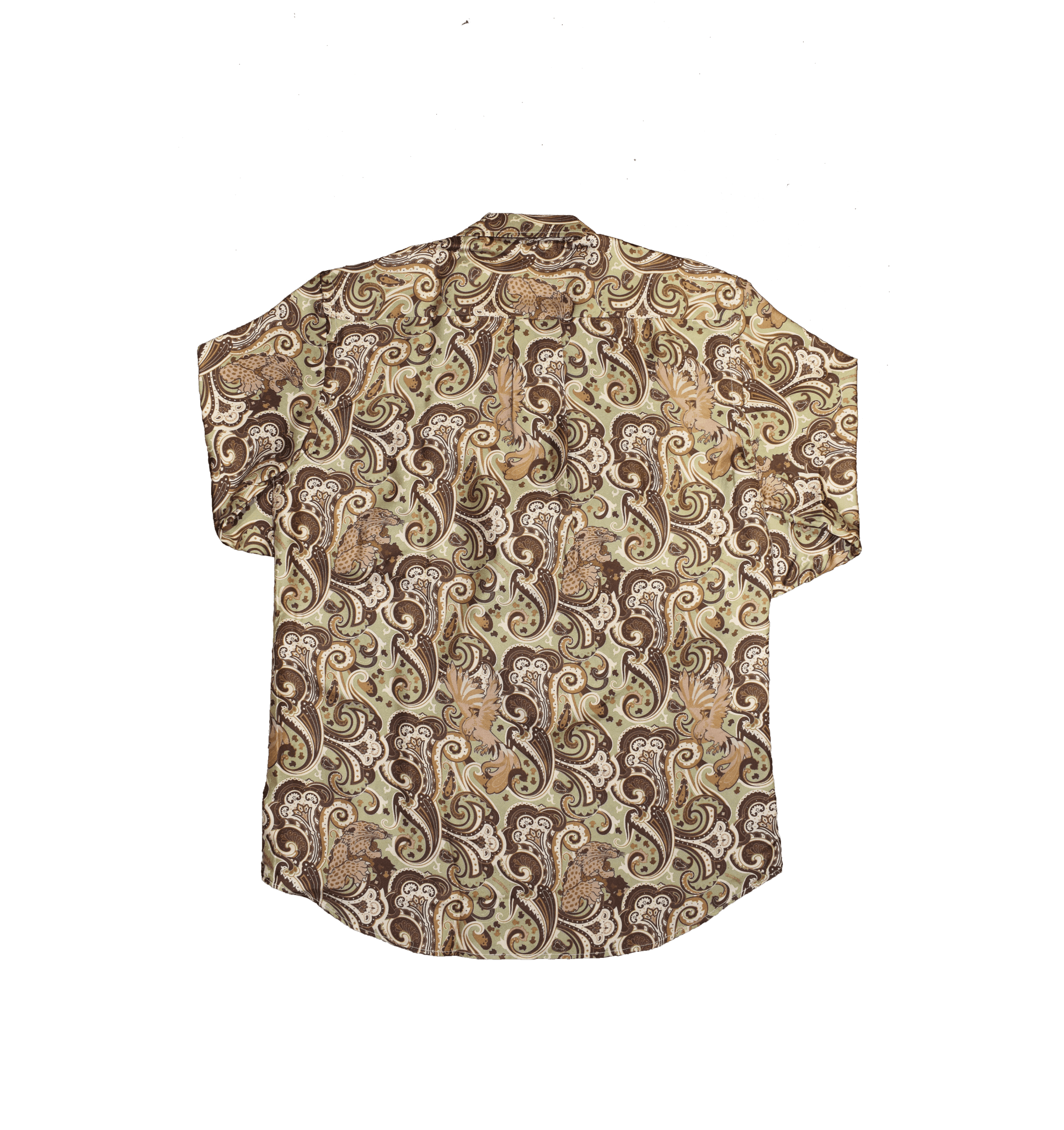 Camicia seta fantasia valensia verde oliva - Valensia